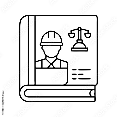 law book for workers rights icon, law book for workers rights line art - simple line art of law book for workers rights, perfect for law book for workers rights logos and icons