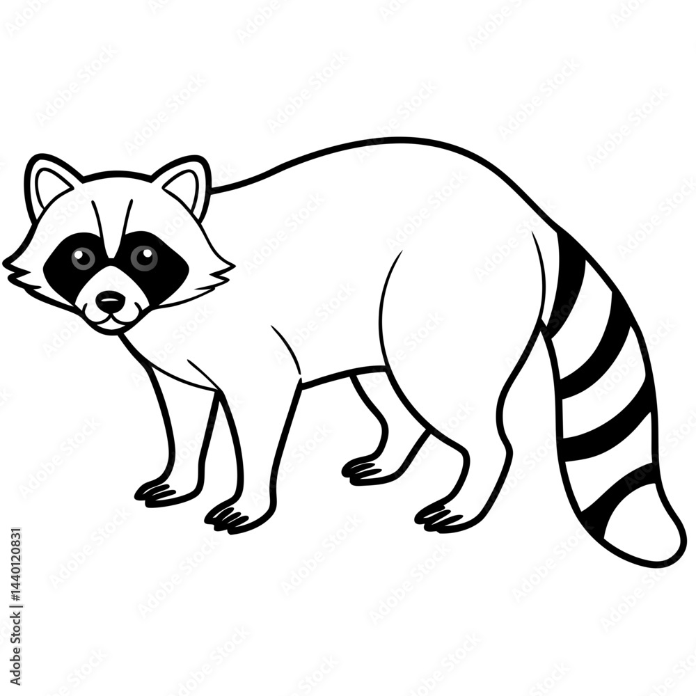 Raccoon Outline Digital Sketch Raccoon Outline Digital Sketch
