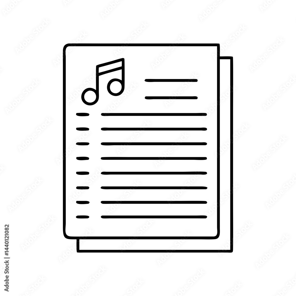 lyric sheets icon, lyric sheets line art - simple line art of lyric sheets, perfect for lyric sheets logos and icons lyric sheets icon, lyric sheets line art - simple line art of lyric sheets, perfect for lyric sheets logos and icons