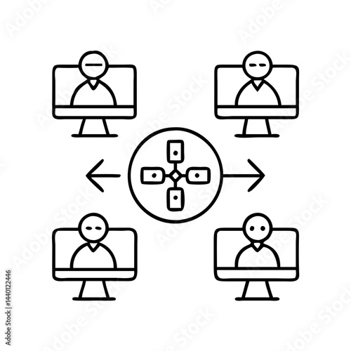 multiplayer icon, multiplayer line art - simple line art of multiplayer, perfect for multiplayer logos and icons