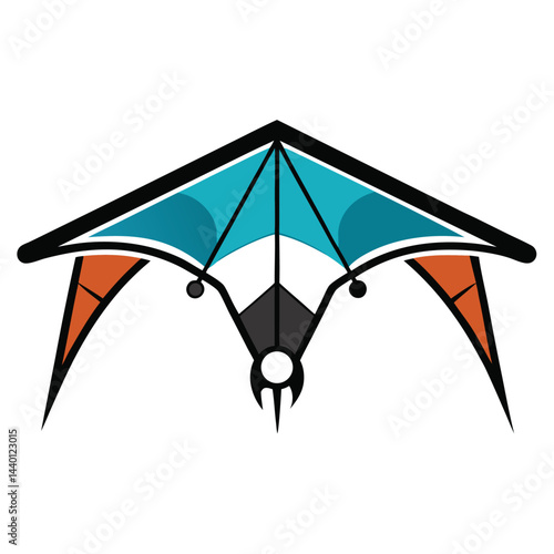 Hang glider set icon isolated on white background