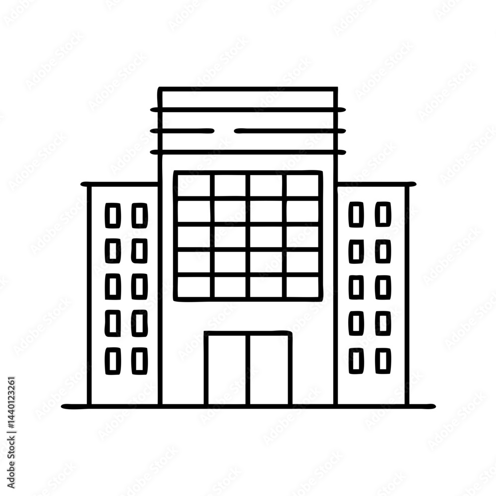 office building icon, office building line art - simple line art of office building, perfect for office building logos and icons office building icon, office building line art - simple line art of office building, perfect for office building logos and icons