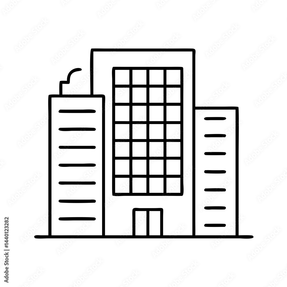 office building icon, office building line art - simple line art of office building, perfect for office building logos and icons office building icon, office building line art - simple line art of office building, perfect for office building logos and icons