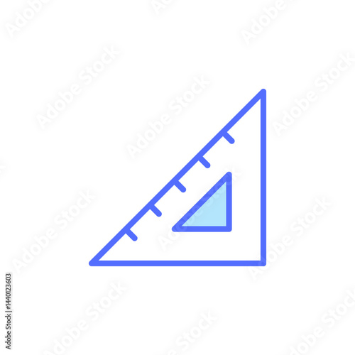 Free Download Blue Icon of a Ruler with Geometric Shape and Clean Lines Representing Measurement and Design Tools for Stationery in Modern Workspaces - GFXLoad