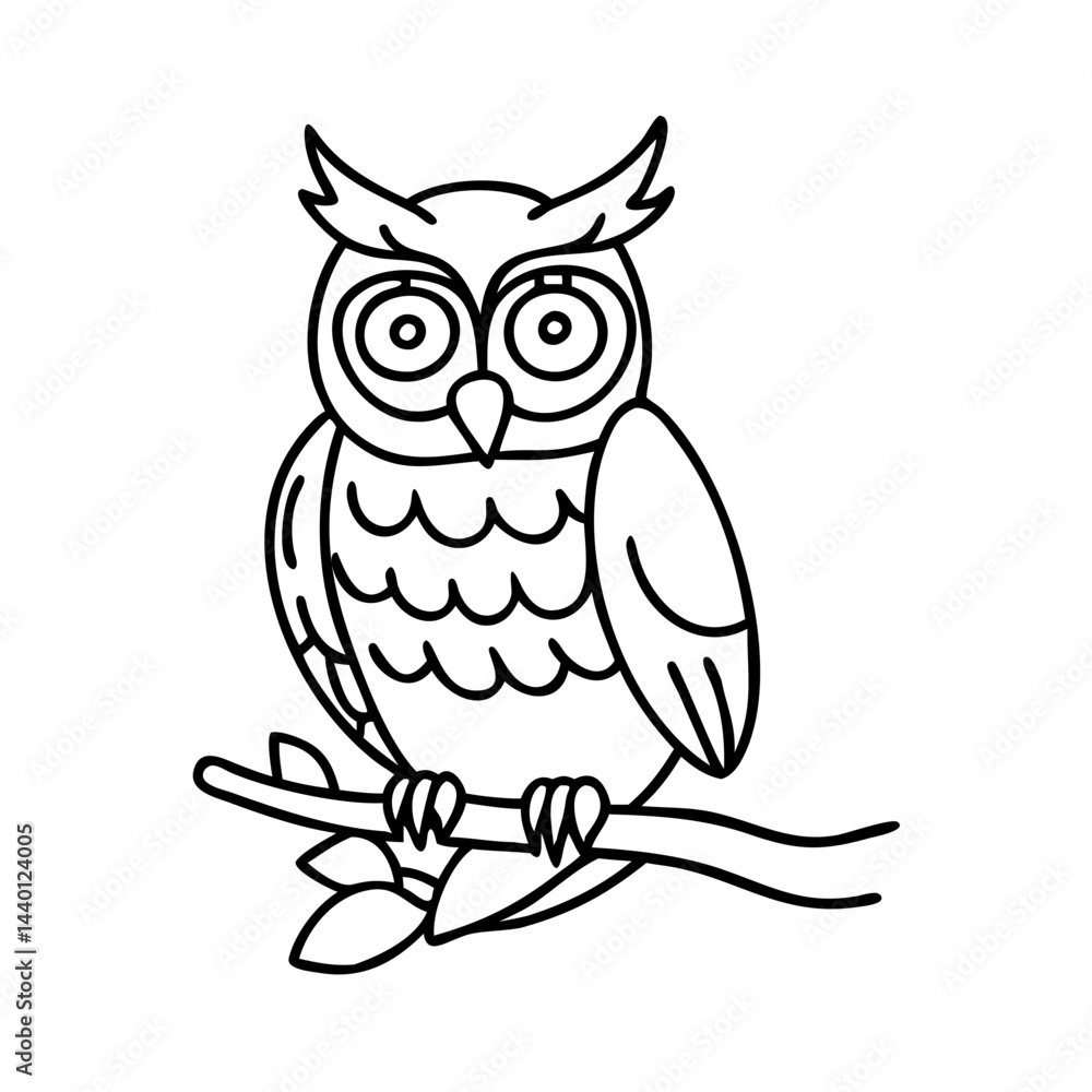 owl on branch icon, owl on branch line art - simple line art of owl on branch, perfect for owl on branch logos and icons owl on branch icon, owl on branch line art - simple line art of owl on branch, perfect for owl on branch logos and icons
