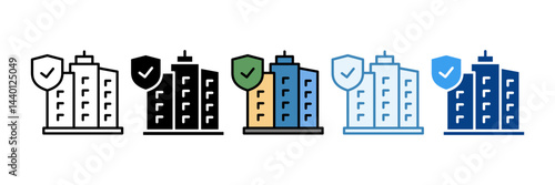 Insurance Company  Icon Set Multiple Style Collection