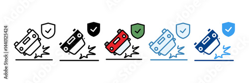 Car Insurance  Icon Set Multiple Style Collection