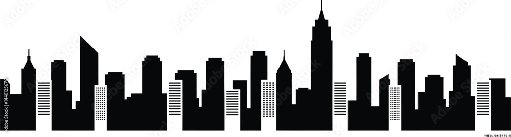 Fototapeta premium Minimalist Black and White City Skyline Vector