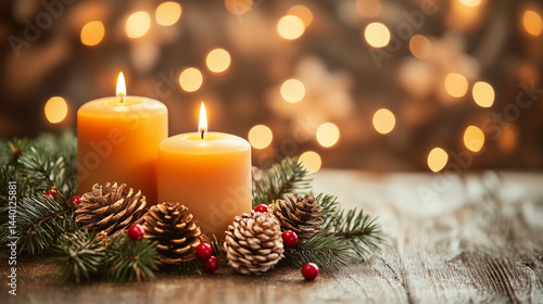 Festive holiday lights and decorations with a warm glow, evoking joy and celebration
