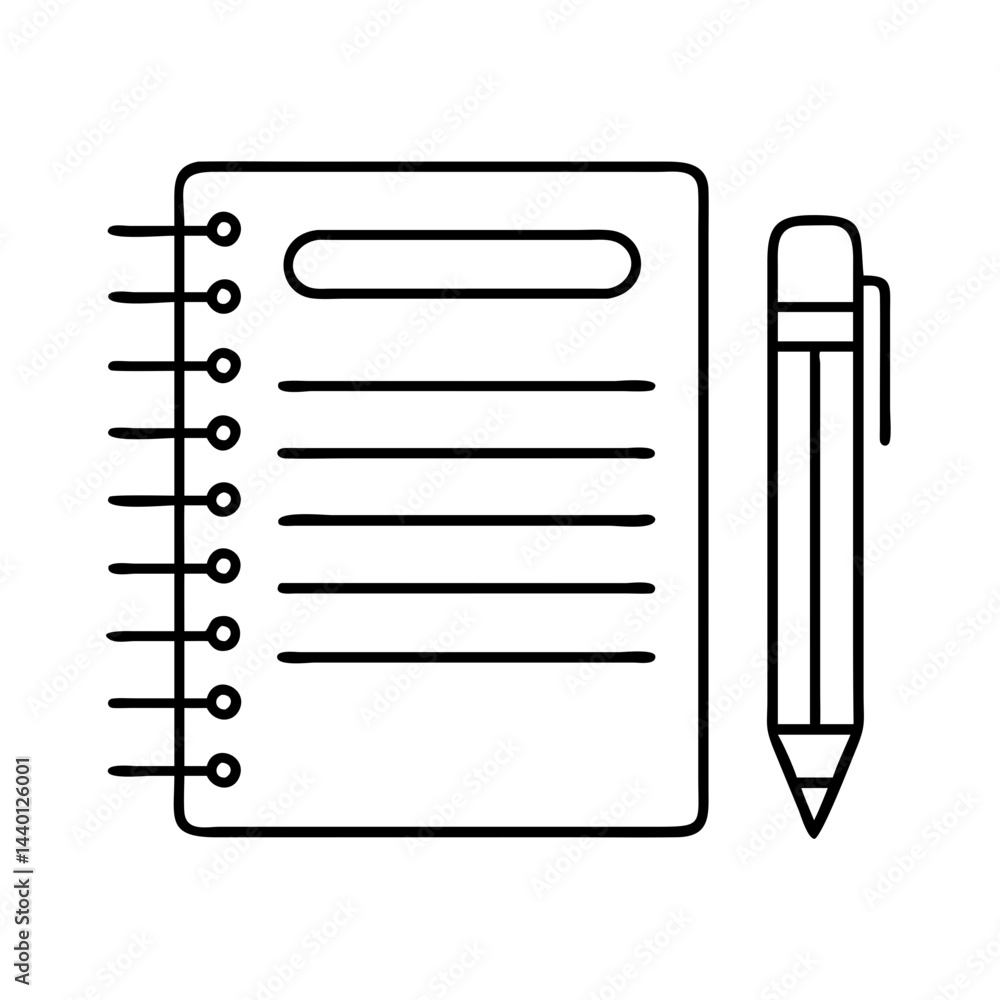 pencil and notebook icon, pencil and notebook line art - simple line art of pencil and notebook, perfect for pencil and notebook logos and icons pencil and notebook icon, pencil and notebook line art - simple line art of pencil and notebook, perfect for pencil and notebook logos and icons