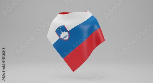 Free Download Slovenian Flag Draped Elegantly A 3D Render of the Slovenian National Flag in a Unique Display - GFXLoad