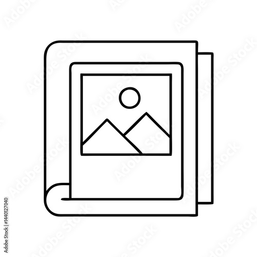 photo album icon, photo album line art - simple line art of photo album, perfect for photo album logos and icons