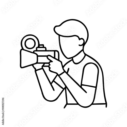 photographer silhouette icon, photographer silhouette line art - simple line art of photographer silhouette, perfect for photographer silhouette logos and icons