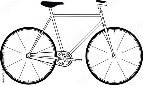 Minimalist Black and White Bicycle Vector