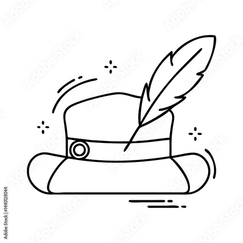 poet s hat icon, poet s hat line art - simple line art of poet s hat, perfect for poet s hat logos and icons