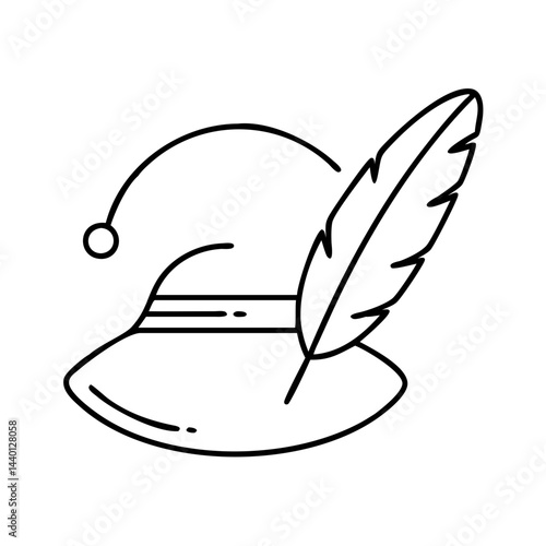 poet s hat icon, poet s hat line art - simple line art of poet s hat, perfect for poet s hat logos and icons
