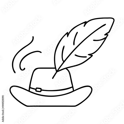 poet s hat icon, poet s hat line art - simple line art of poet s hat, perfect for poet s hat logos and icons