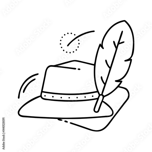 poet s hat icon, poet s hat line art - simple line art of poet s hat, perfect for poet s hat logos and icons
