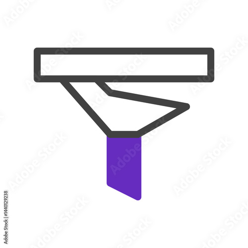 Abstract vector icon representing a filtration process with geometric shapes
