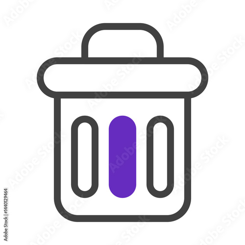 Stylized depiction of a waste bin icon representing deletion and recycling