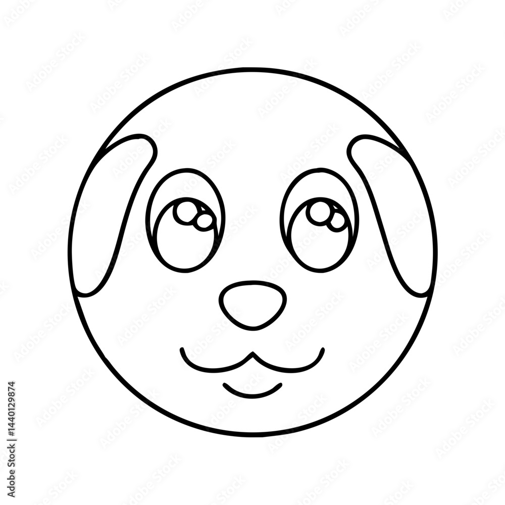 Fototapeta premium puppy face icon, puppy face line art - simple line art of puppy face, perfect for puppy face logos and icons