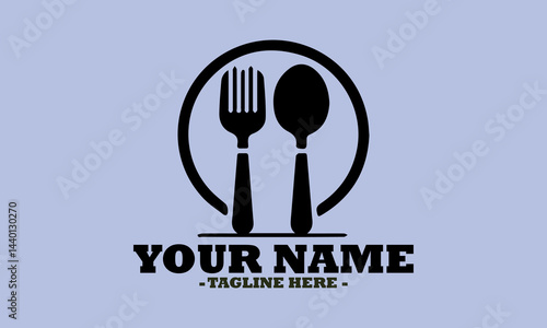fork and spoon set on logo background, spoon and fork logo icon, illustration spoon and fork vector, fork and spoon logos are suitable for restaurant logos
