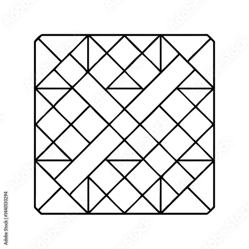 quilt icon, quilt line art - simple line art of quilt, perfect for quilt logos and icons
