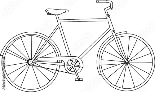 Minimalist Black and White Bicycle Vector