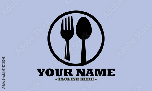 fork and spoon set on logo background, spoon and fork logo icon, illustration spoon and fork vector, fork and spoon logos are suitable for restaurant logos