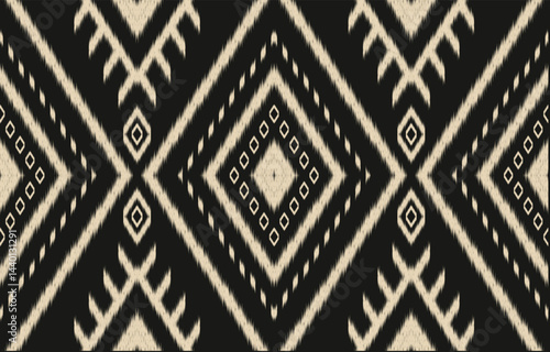 Ethnic abstract ikat art. Aztec ornament print. geometric ethnic pattern seamless color oriental. Design for background ,curtain, carpet, wallpaper, clothing, wrapping, Batik, vector illustration.