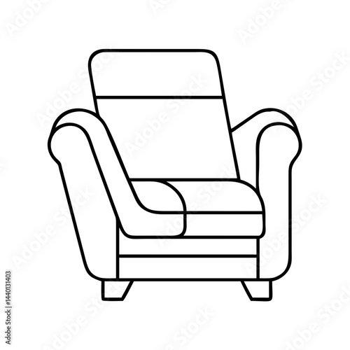recliner chair icon, recliner chair line art - simple line art of recliner chair, perfect for recliner chair logos and icons
