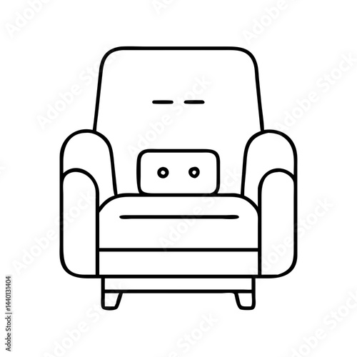 recliner chair icon, recliner chair line art - simple line art of recliner chair, perfect for recliner chair logos and icons