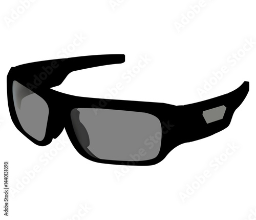 Classic 3D Rectangular Eyeglass Frame Silhouette Vector Graphic