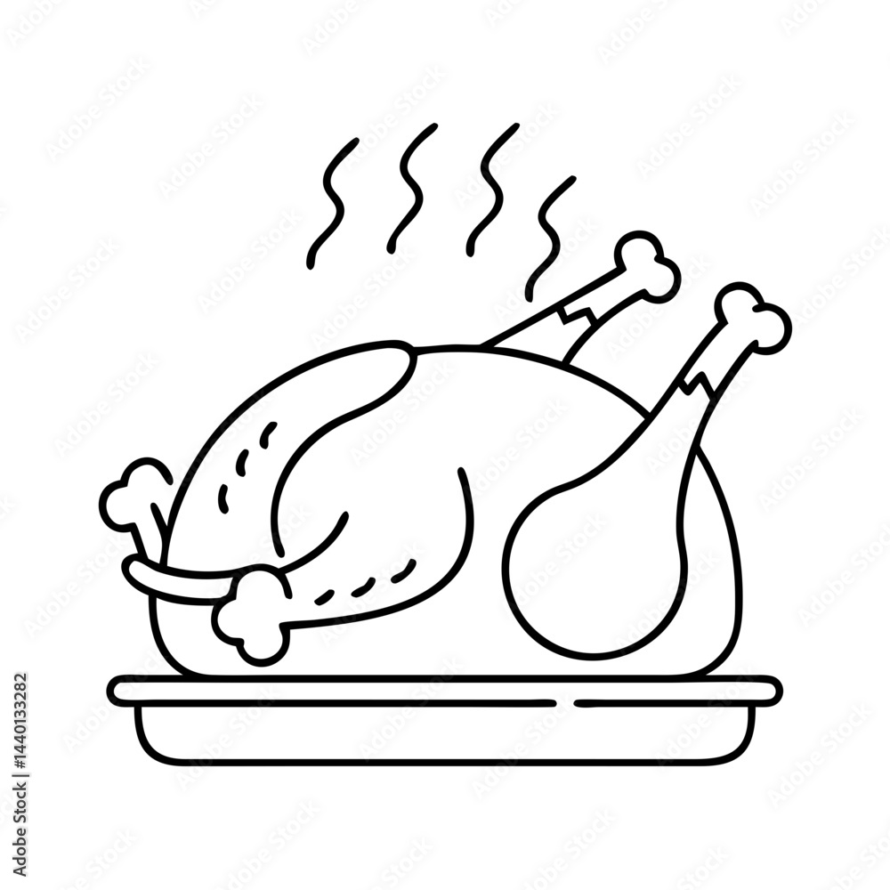 roast turkey icon, roast turkey line art - simple line art of roast turkey, perfect for roast turkey logos and icons roast turkey icon, roast turkey line art - simple line art of roast turkey, perfect for roast turkey logos and icons