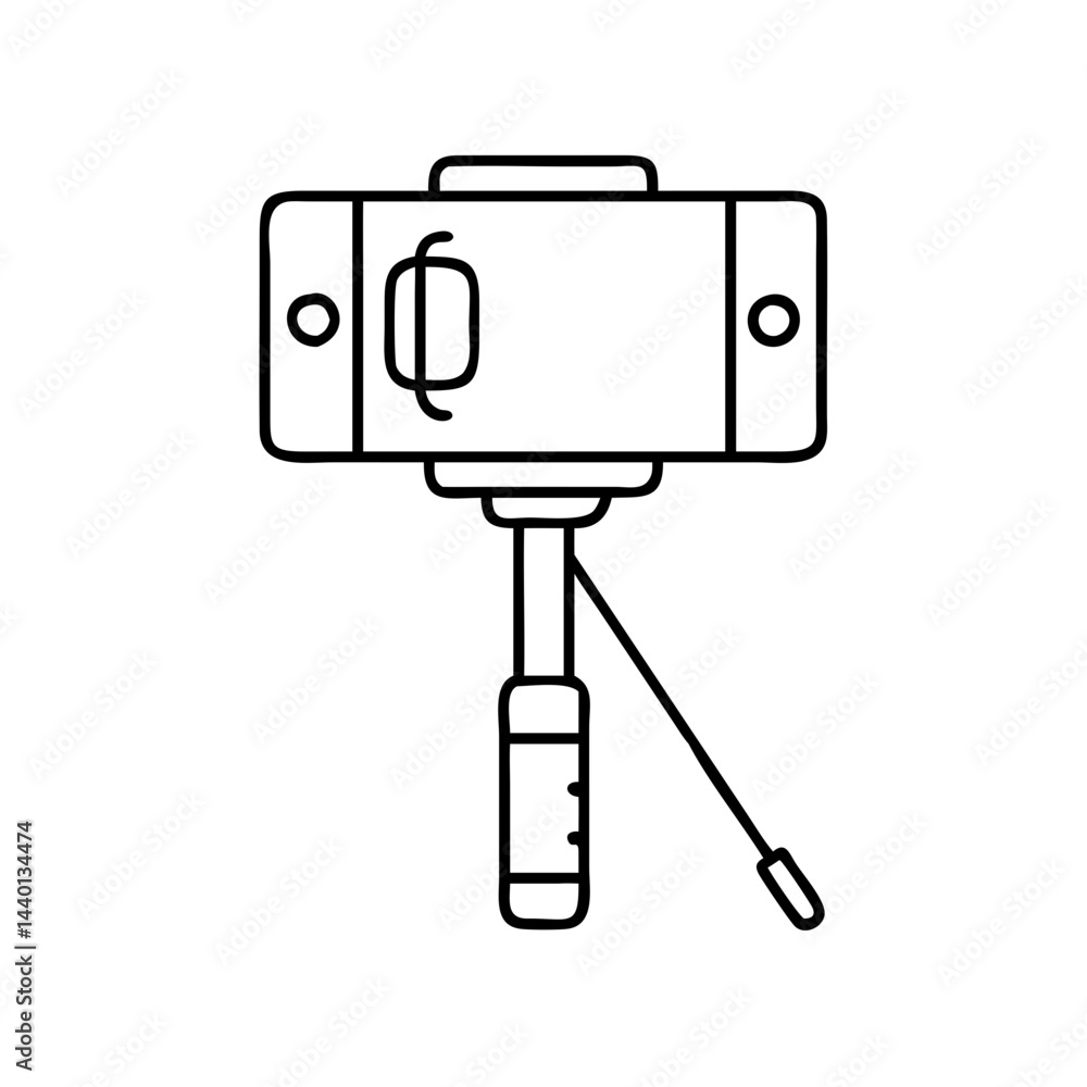selfie stick icon, selfie stick line art - simple line art of selfie stick, perfect for selfie stick logos and icons selfie stick icon, selfie stick line art - simple line art of selfie stick, perfect for selfie stick logos and icons