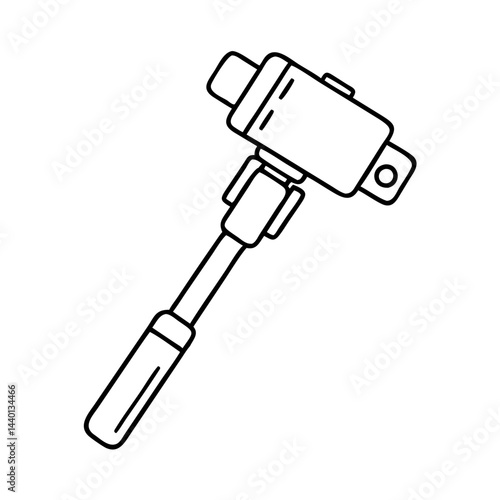 selfie stick icon, selfie stick line art - simple line art of selfie stick, perfect for selfie stick logos and icons