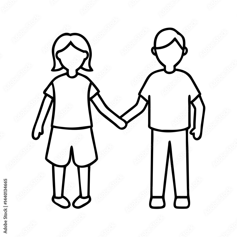 siblings holding hands icon, siblings holding hands line art - simple line art of siblings holding hands, perfect for siblings holding hands logos and icons siblings holding hands icon, siblings holding hands line art - simple line art of siblings holding hands, perfect for siblings holding hands logos and icons