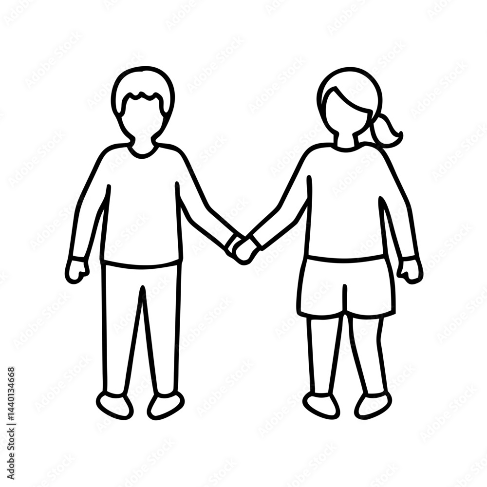 siblings holding hands icon, siblings holding hands line art - simple line art of siblings holding hands, perfect for siblings holding hands logos and icons siblings holding hands icon, siblings holding hands line art - simple line art of siblings holding hands, perfect for siblings holding hands logos and icons