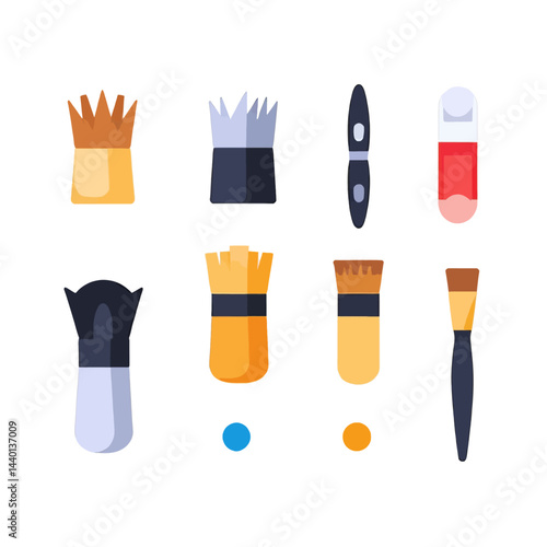makeup-brushes-flat-illustration-set