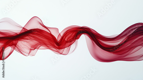Vibrant red ribbon in dynamic motion, symbolizing energy and fluid elegance

