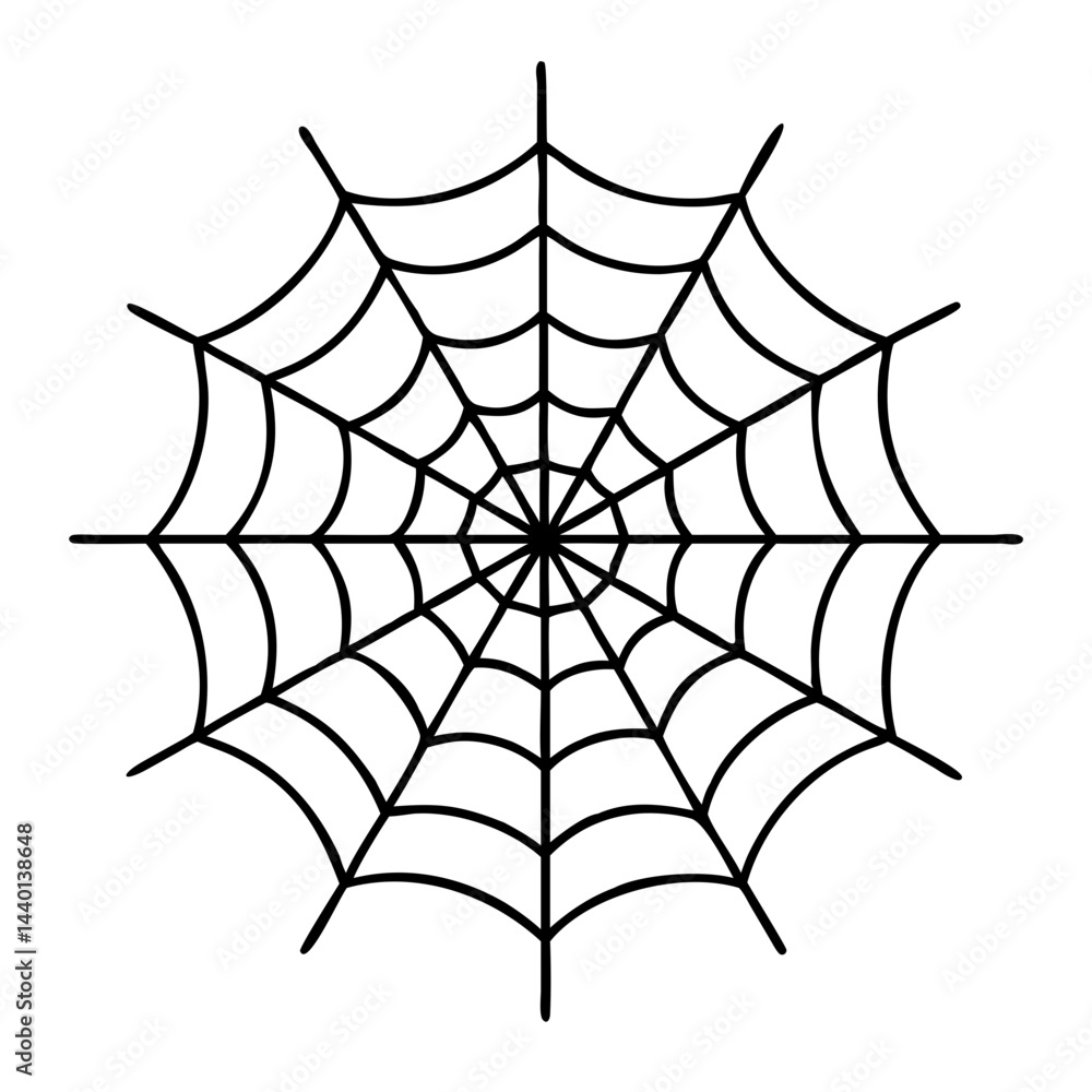 Obraz premium spider web icon, spider web line art - simple line art of spider web, perfect for spider web logos and icons