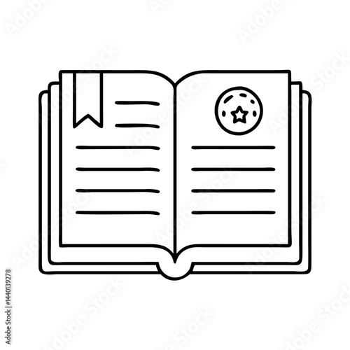 storybook icon, storybook line art - simple line art of storybook, perfect for storybook logos and icons