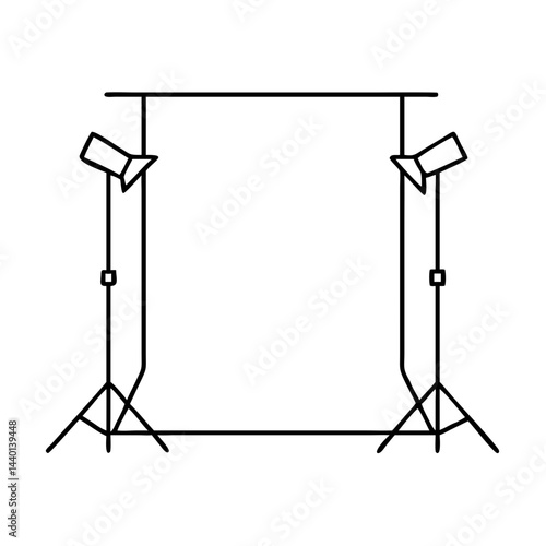 studio backdrop icon, studio backdrop line art - simple line art of studio backdrop, perfect for studio backdrop logos and icons