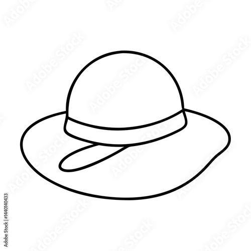sunhat icon, sunhat line art - simple line art of sunhat, perfect for sunhat logos and icons