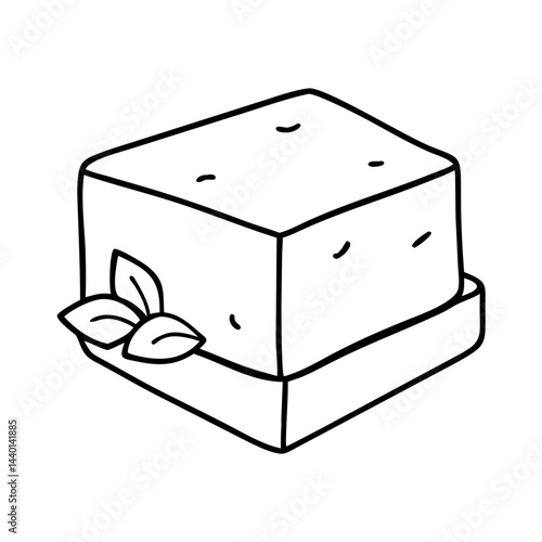tofu block icon, tofu block line art - simple line art of tofu block, perfect for tofu block logos and icons