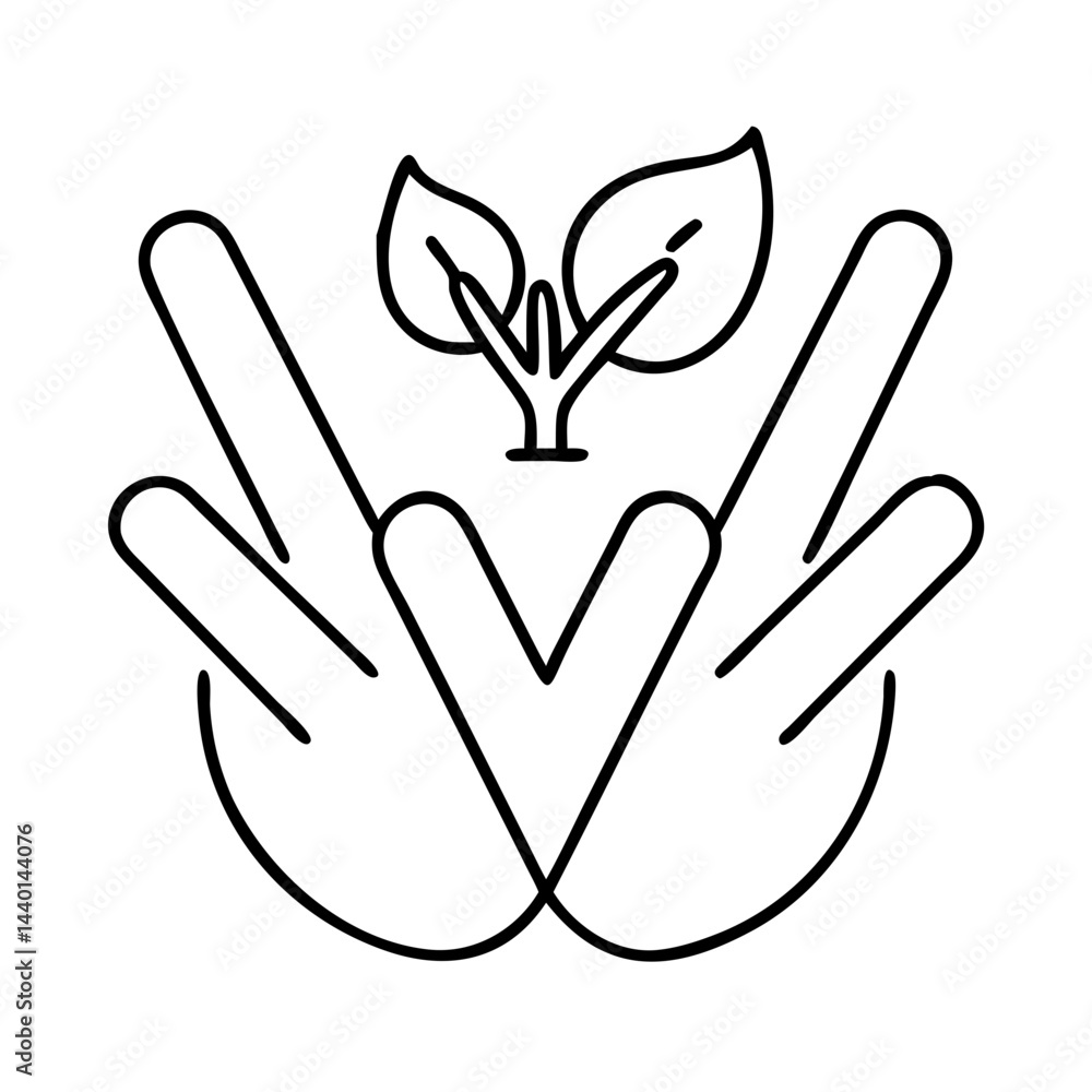 Obraz premium vegan v symbol icon, vegan v symbol line art - simple line art of vegan v symbol, perfect for vegan v symbol logos and icons