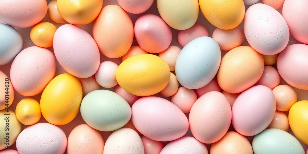 Pastel Easter eggs, seamless pattern, soft colors, spring background, vibrant, happy Pastel Easter eggs, seamless pattern, soft colors, spring background, vibrant, happy