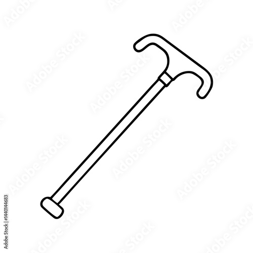 walking cane icon, walking cane line art - simple line art of walking cane, perfect for walking cane logos and icons