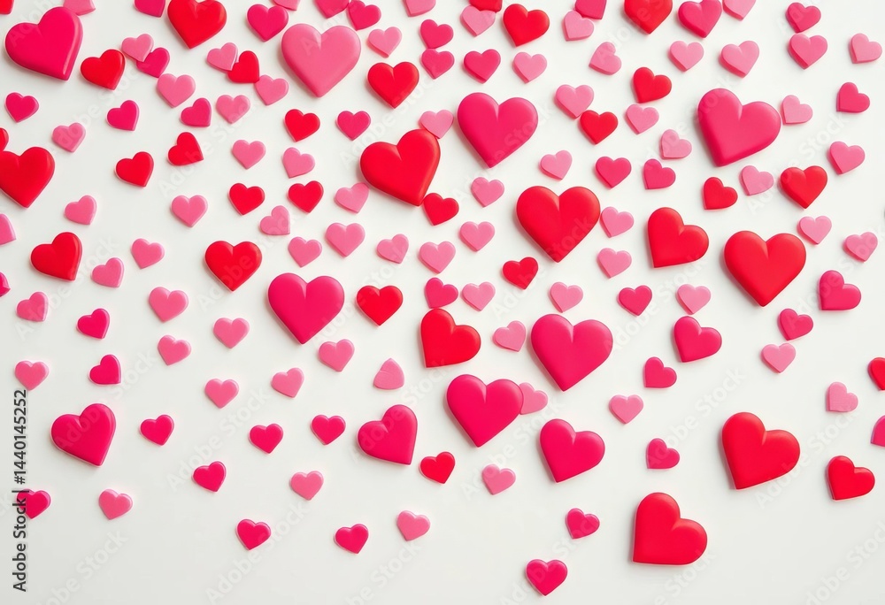 Pastel pink and red tiny hearts scattered on white background, perfect for Valentine's Day or romantic designs, hearts, subtle Pastel pink and red tiny hearts scattered on white background, perfect for Valentine's Day or romantic designs, hearts, subtle