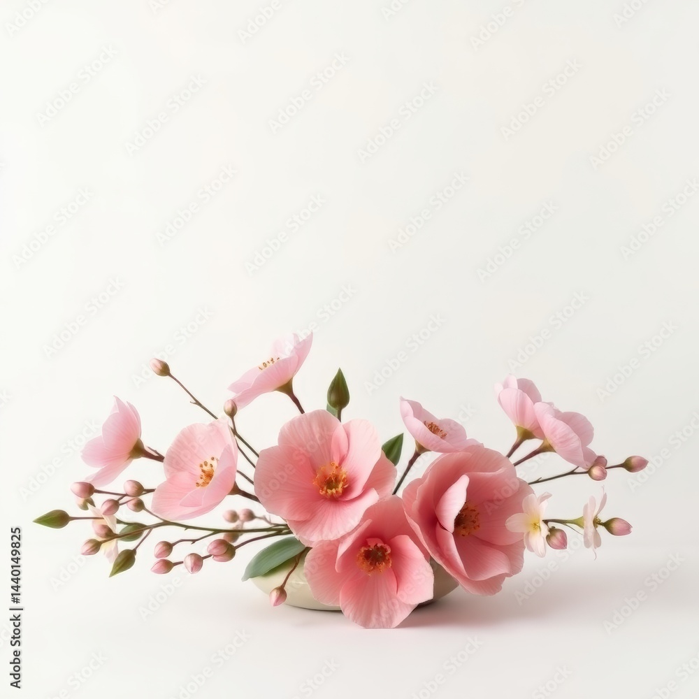 Zen Mother's Day floral card with minimalist Japanese aesthetic Zen Mother's Day floral card with minimalist Japanese aesthetic